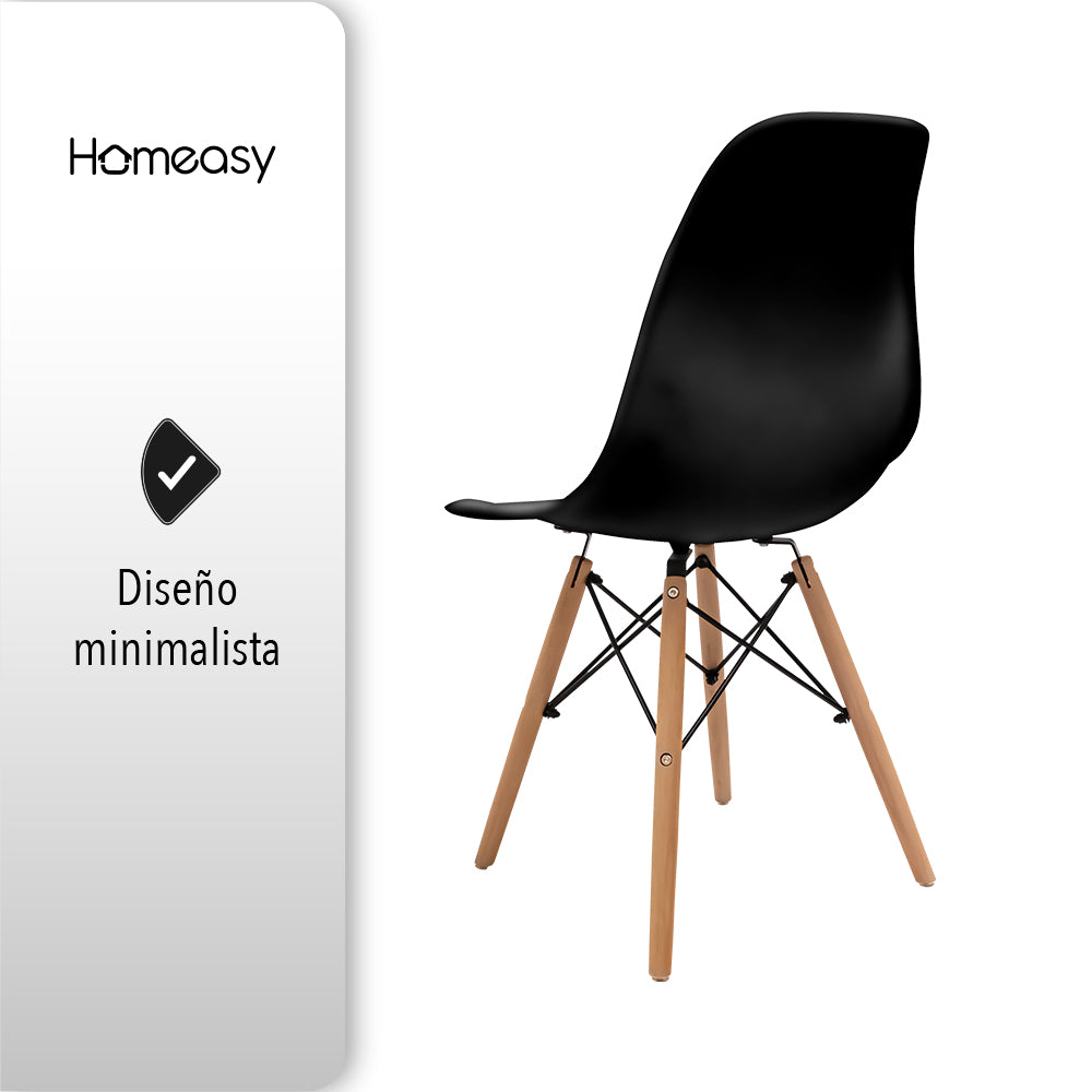 SET DE 2 SILLAS MINIMALISTAS COLOR NEGRO