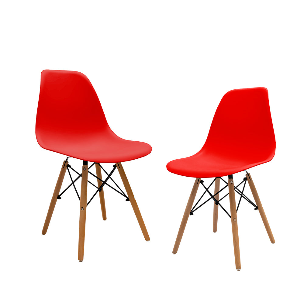 SET DE 2 SILLAS MINIMALISTAS COLOR ROJO