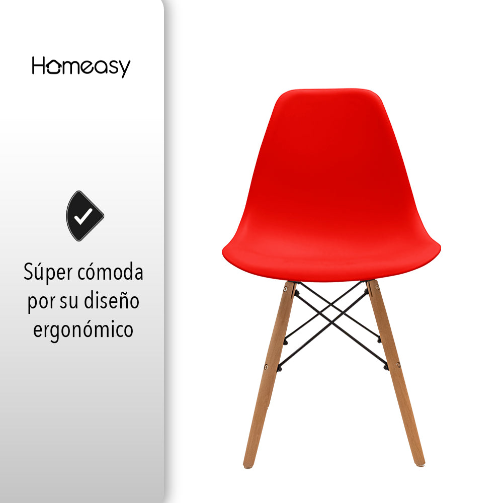 SET DE 2 SILLAS MINIMALISTAS COLOR ROJO