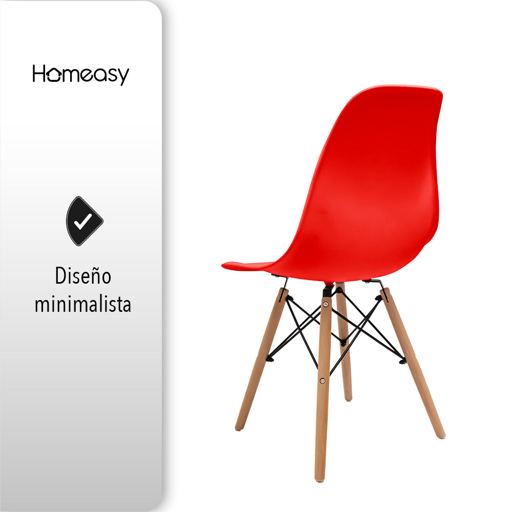 SET DE 2 SILLAS MINIMALISTAS COLOR ROJO
