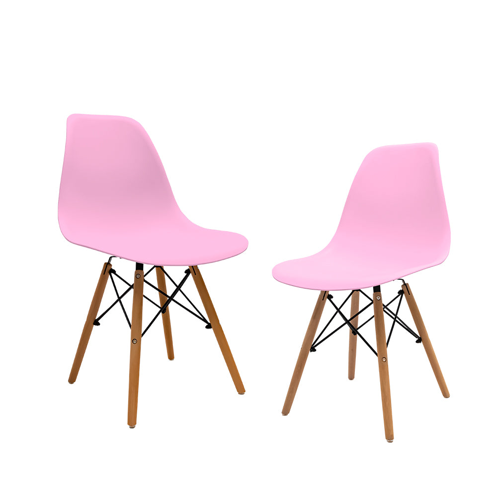 SET DE 2 SILLAS MINIMALISTAS COLOR ROSA (SALDOS)