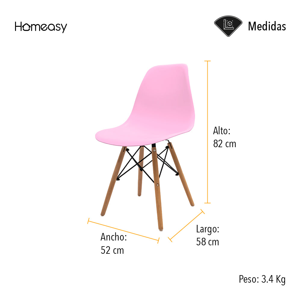 SET DE 2 SILLAS MINIMALISTAS COLOR ROSA (SALDOS)