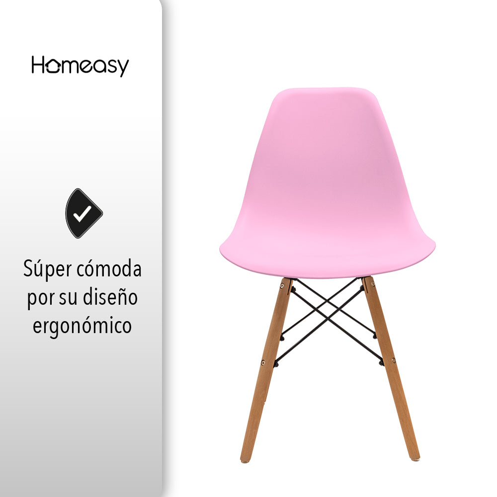 SET DE 2 SILLAS MINIMALISTAS COLOR ROSA (SALDOS)
