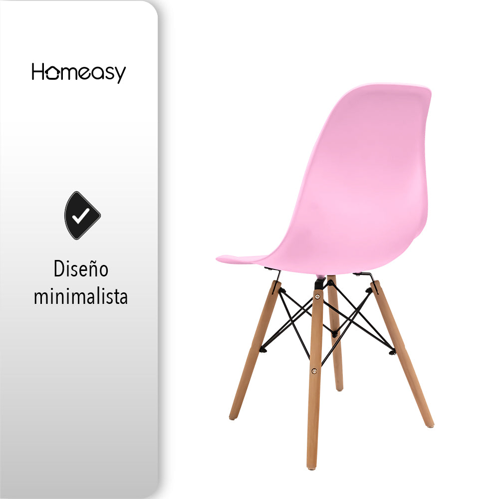 SET DE 2 SILLAS MINIMALISTAS COLOR ROSA (SALDOS)