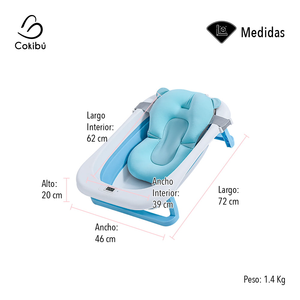 TINA BAÑERA PLEGABLE PARA BEBÉ COLOR AZUL