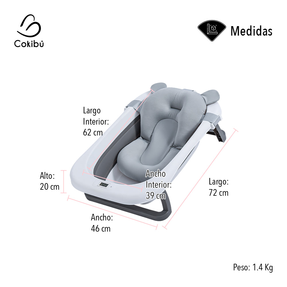 TINA BAÑERA PLEGABLE PARA BEBÉ COLOR GRIS