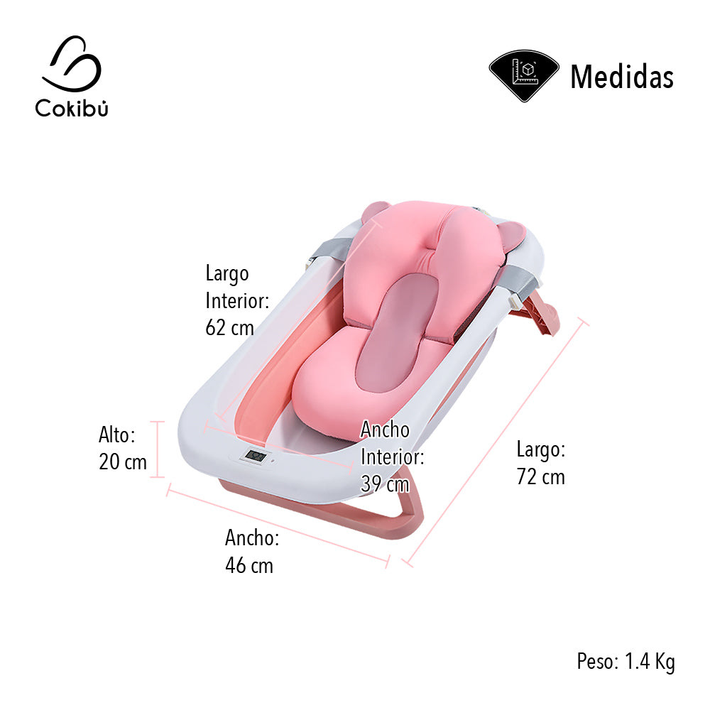 TINA BAÑERA PLEGABLE PARA BEBÉ COLOR ROSA