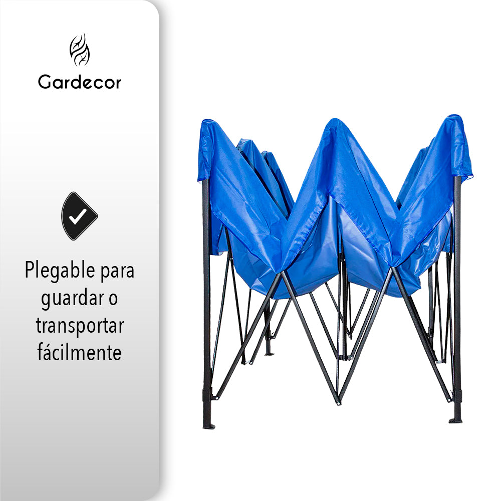 TOLDO TIPO CARPA 3X3 COLOR AZUL CON FUNDA