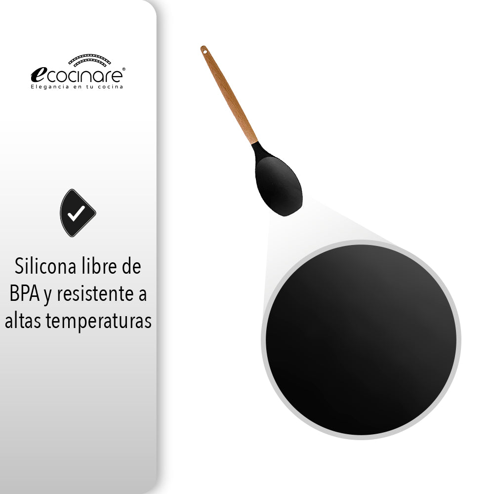 SET DE 12 UTENSILIOS DE COCINA COLOR NEGRO