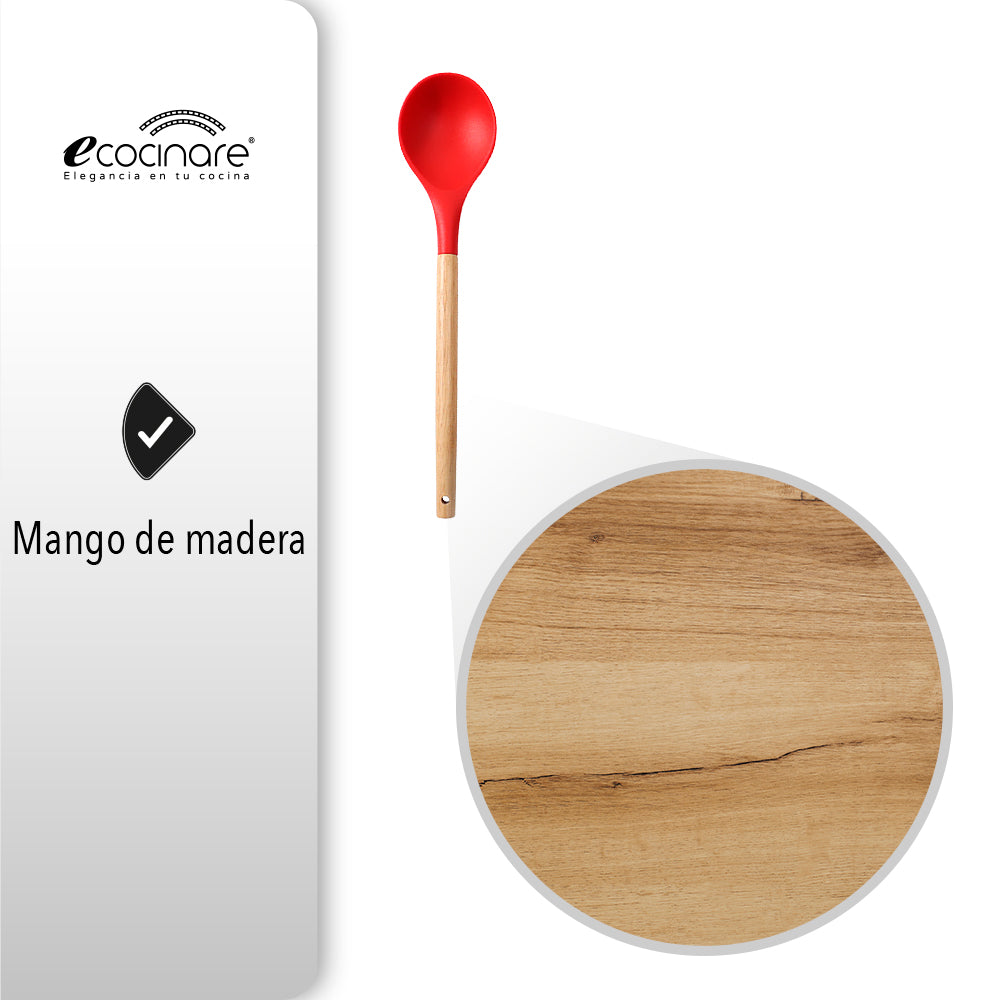SET DE 12 UTENSILIOS DE COCINA COLOR ROJO