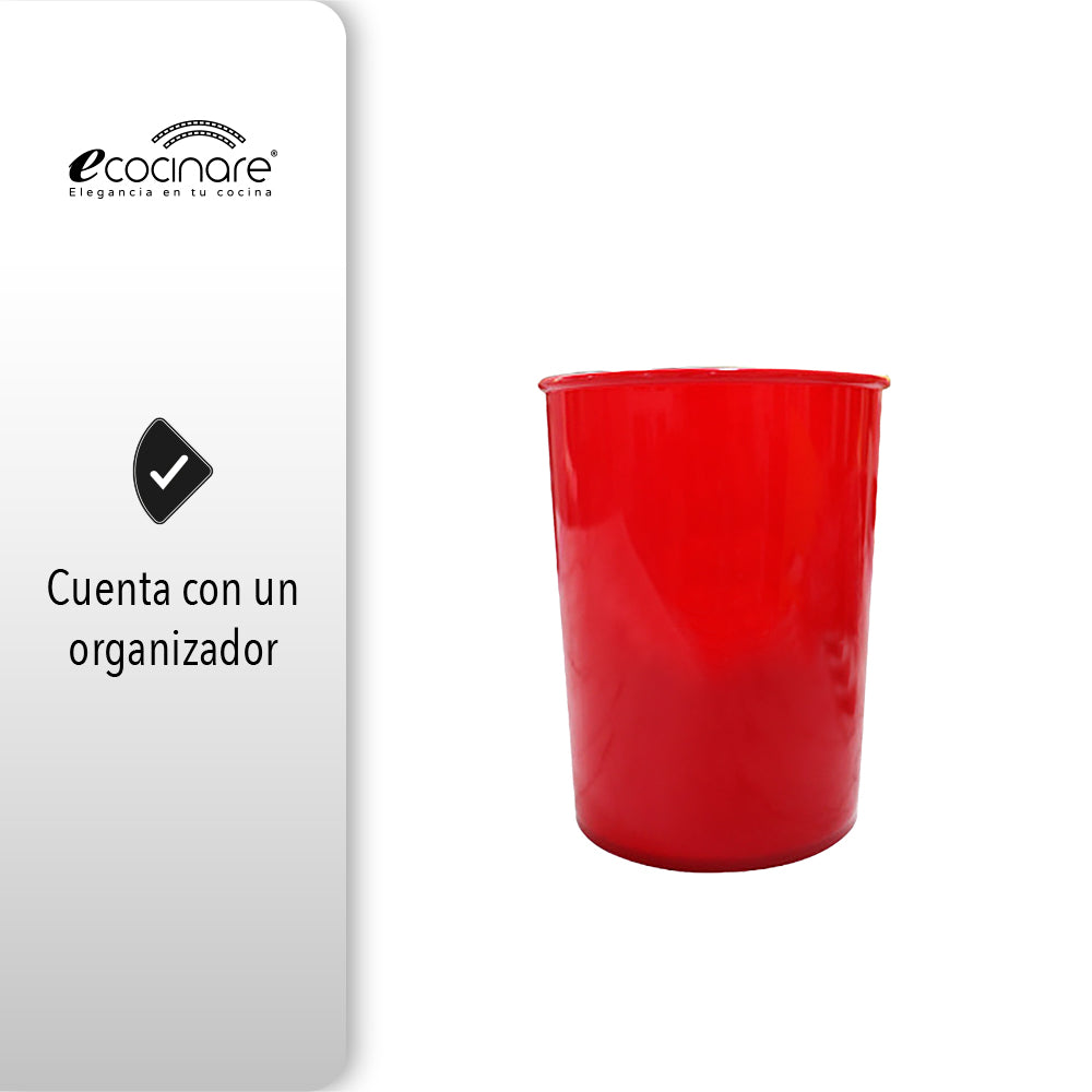 SET DE 12 UTENSILIOS DE COCINA COLOR ROJO