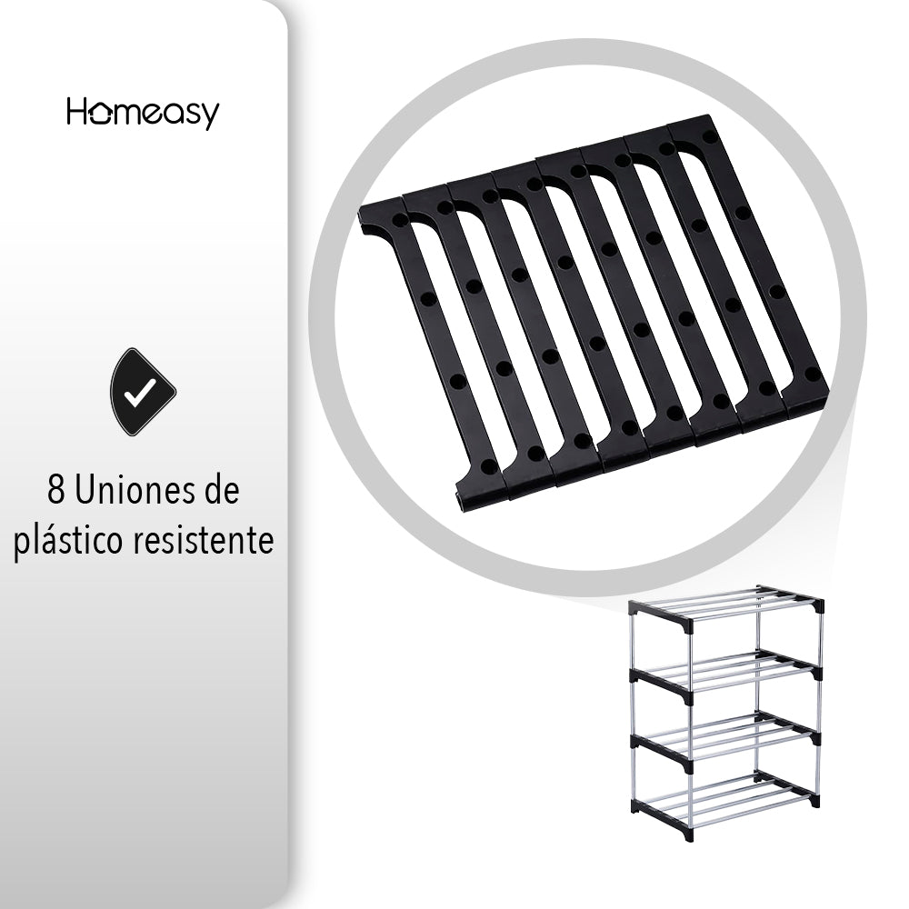 ZAPATERO ORGANIZADOR METÁLICO 4 NIVELES 8 PARES