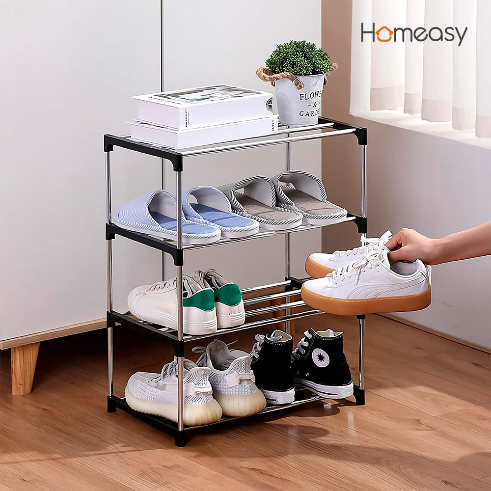 ZAPATERO ORGANIZADOR METÁLICO 4 NIVELES 8 PARES