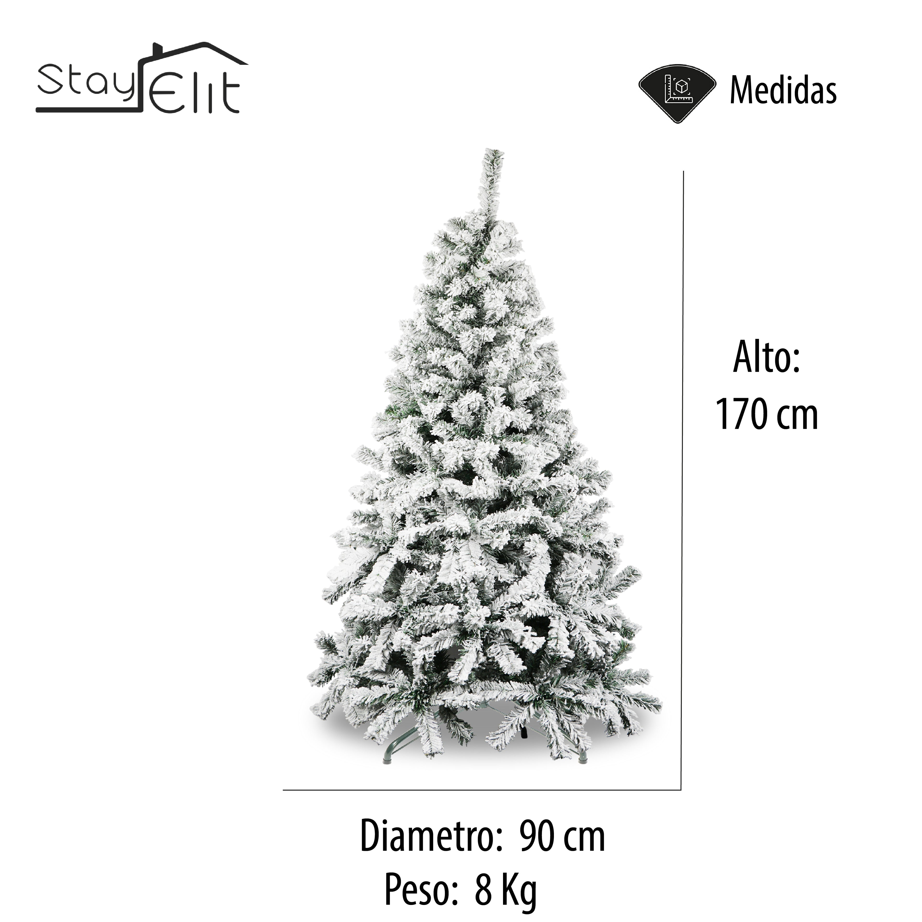 ÁRBOL ARTIFICIAL DE NAVIDAD NEVADO 1.70 (SALDOS)